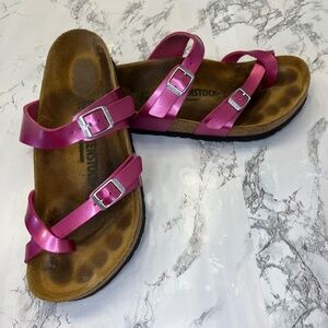 Birkenstock Metallic Pink Double Strap Sandals